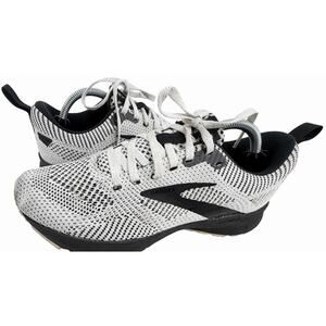 Brooks Revel 5 Shoes Womens Size 7 White Black Running Knit Athletic Road